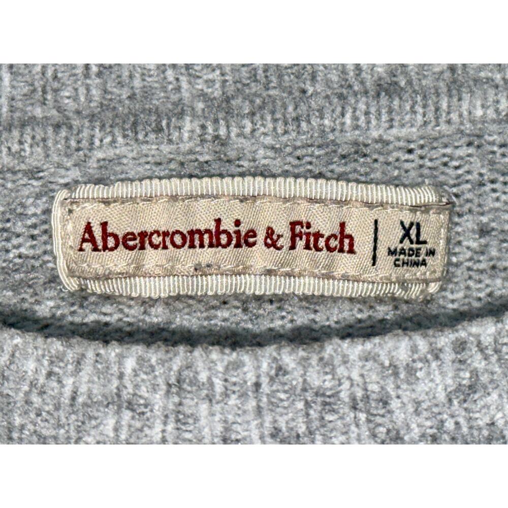 Abercrombie & Fitch Heather Gray Wool Blend Pullover Crew Neck Sweater Size XL - Picture 4 of 8